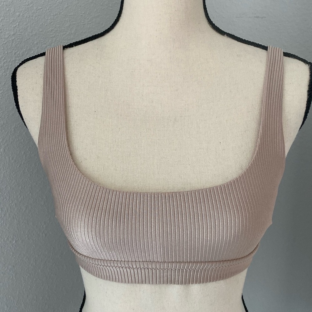 Aerie Scoop Champagne Shimmer Bralette